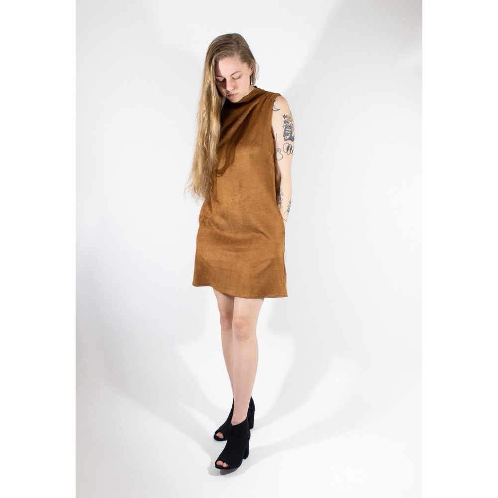 Faux suede mini dress